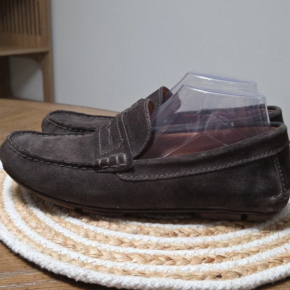 Coach Mott Driver Suede Loafer, Dark Brown Size 8D/41